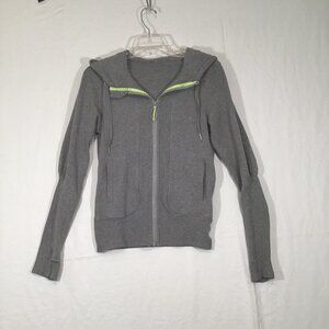 Lululemon Fun Time Hooded Jacket Gray with Neon Trim  Size 4